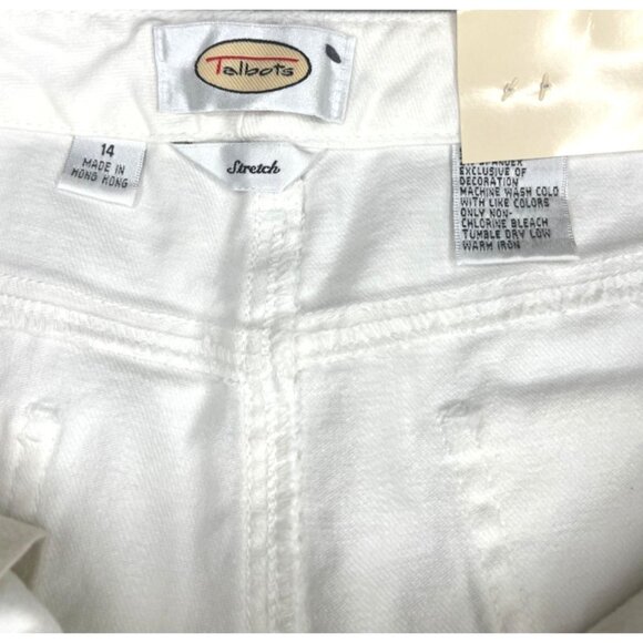 Talbots Boot Leg White Stretch Denim Jeans Womens Fit Size 14M - Picture 2 of 14
